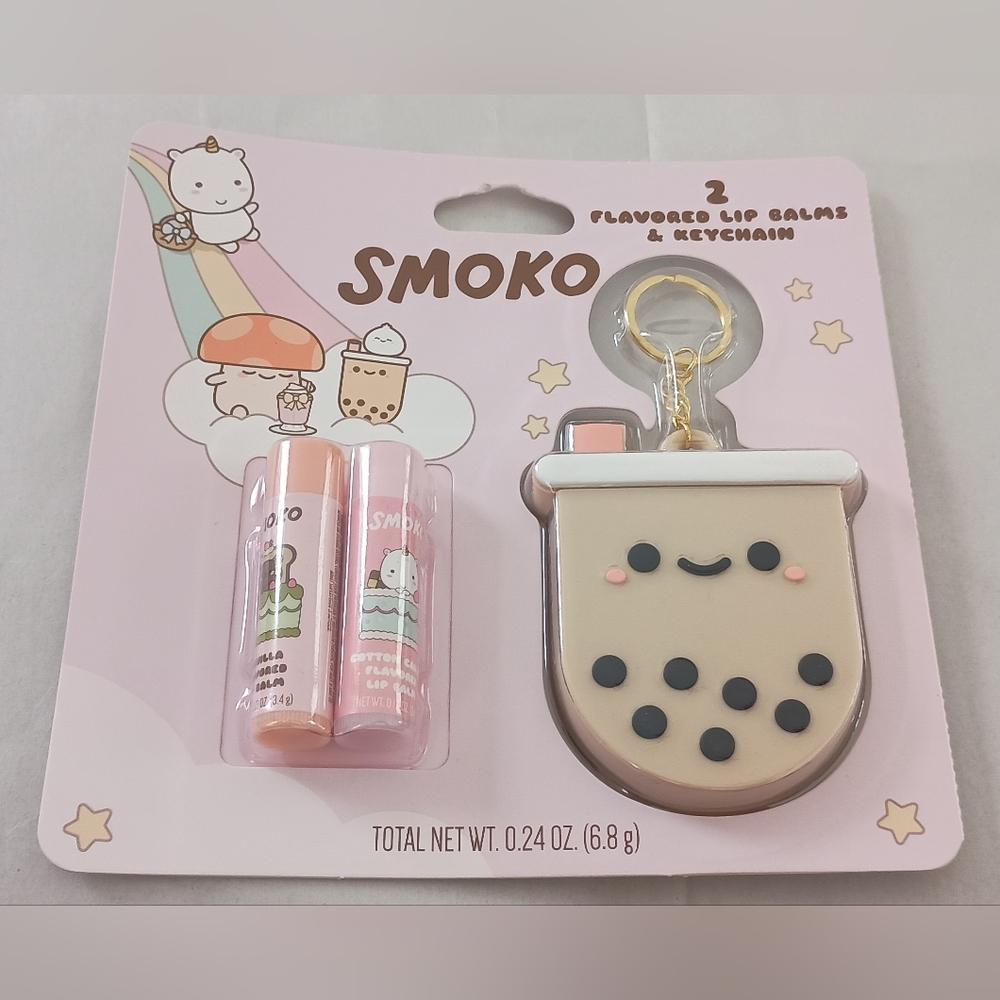 Smoko Collector Key Chain & Vanilla Cotton Candy Lip Balm NEW NOS 2026 MIP Anime